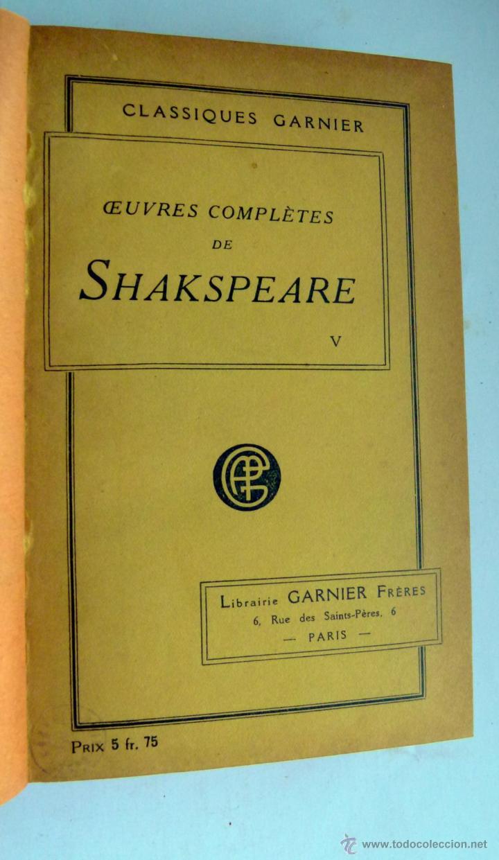 Libros antiguos: Oeuvres Compl&egrave;tes De Shakespeare - Foto 2