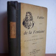 Libros antiguos: FABLES DE LA FONTAINE (LIBRO EN FRANCES) AÑO 1919
