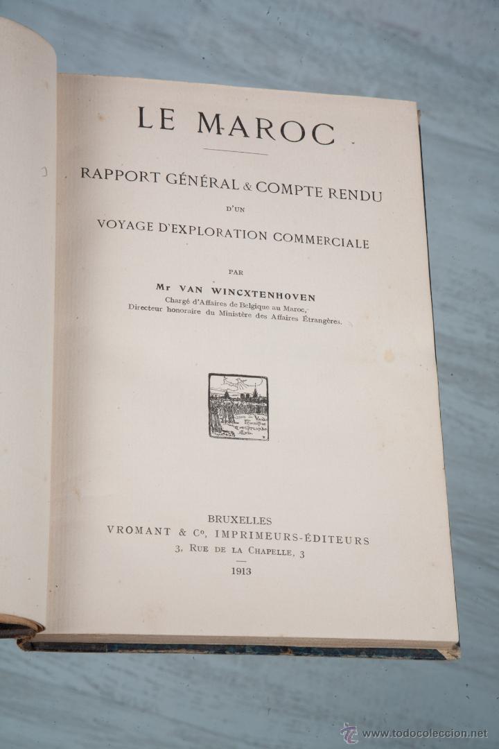 Libros antiguos: LE MAROC. RAPPORT GENERAL & COMPTE RENDU - Foto 1