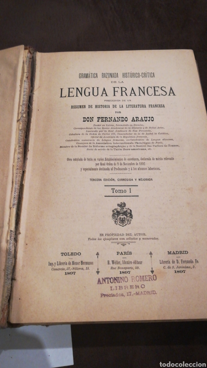 Libros antiguos: Gram&aacute;tica de la lengua francesa - Foto 5