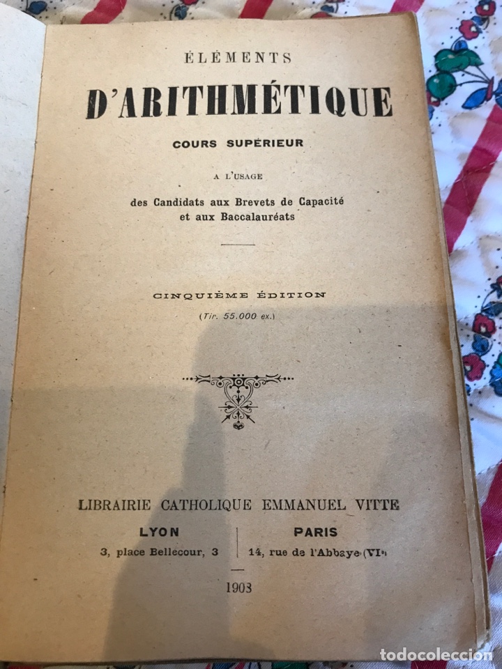 Libros antiguos: Libro elements d&rsquo; arithmetique - Foto 1