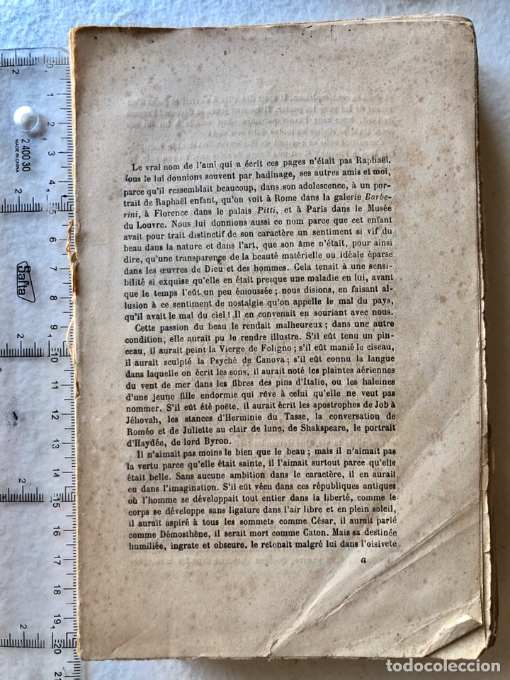 Libros antiguos: Antiguo libro en franc&eacute;s RAPHA&Euml;L FINALES S.XIX - Foto 1