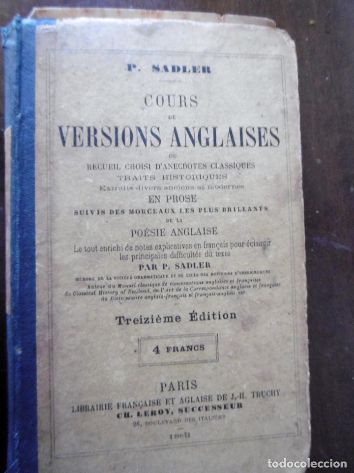Libros antiguos: VERSIONS ANGLAISES-P.SADLER - Foto 2