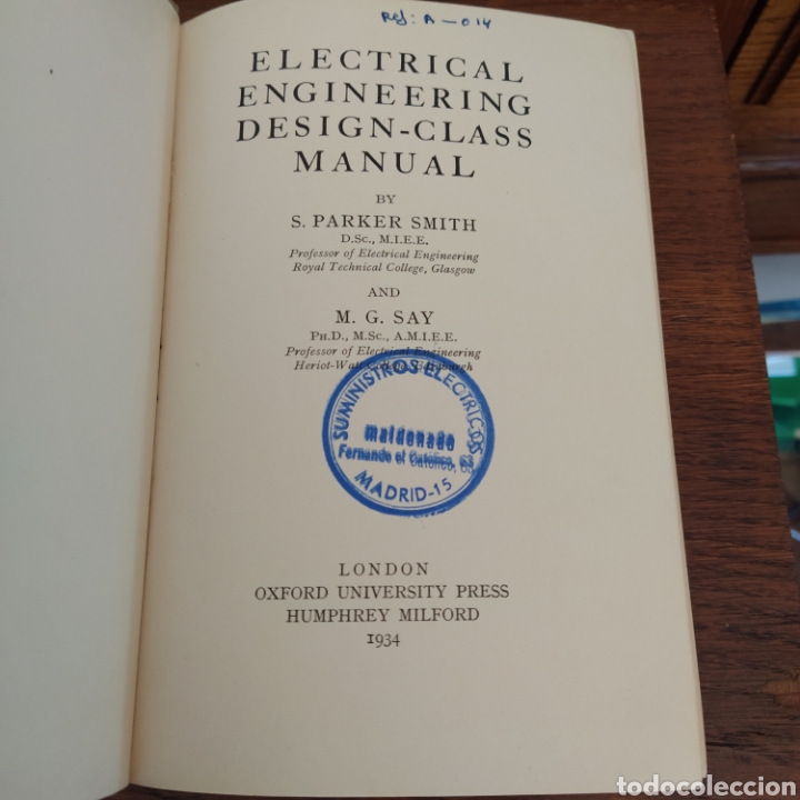 Libros antiguos: Electrical engineering design-class manual Oxford university press - Foto 2