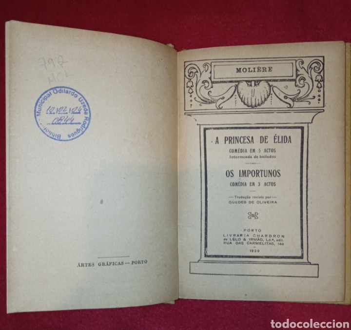 Libros antiguos: Libro de Moli&egrave;re - A princesa do &Eacute;lido - Os importunos - Foto 4