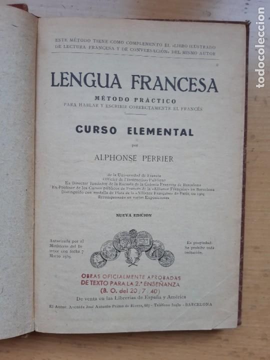 Libros antiguos: LENGUA FRANCESA curso elemental - Foto 2