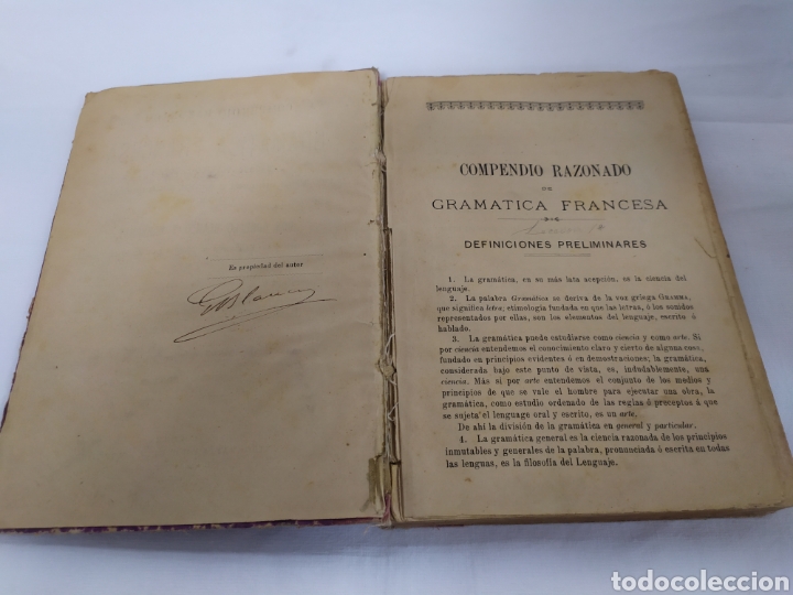 Libros antiguos: Compendio razonado de gram&aacute;tica francesa de 1896 - Foto 3