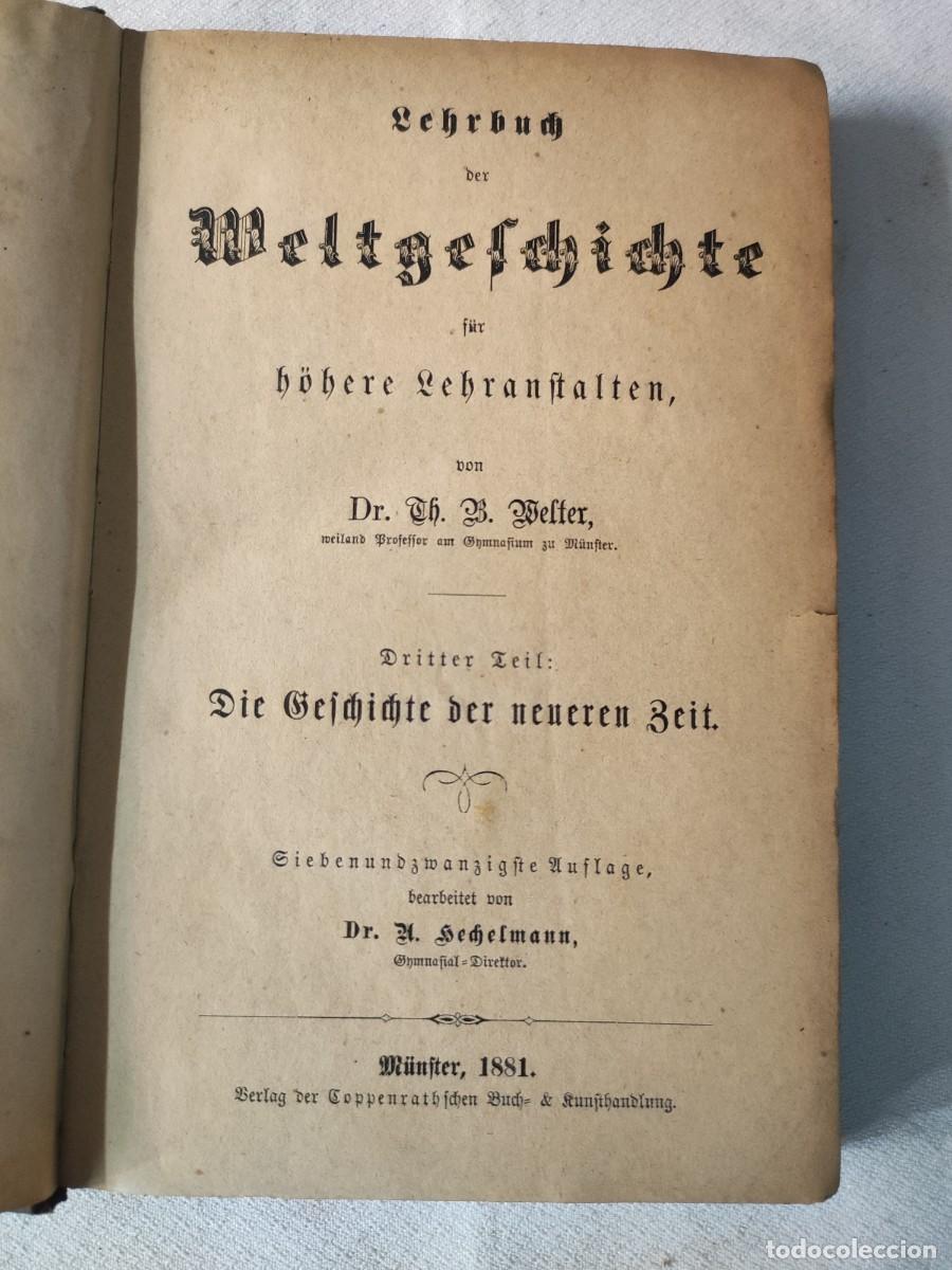 Libros antiguos: Lehrbug ber Weltgefchichte . 1881. - Foto 1