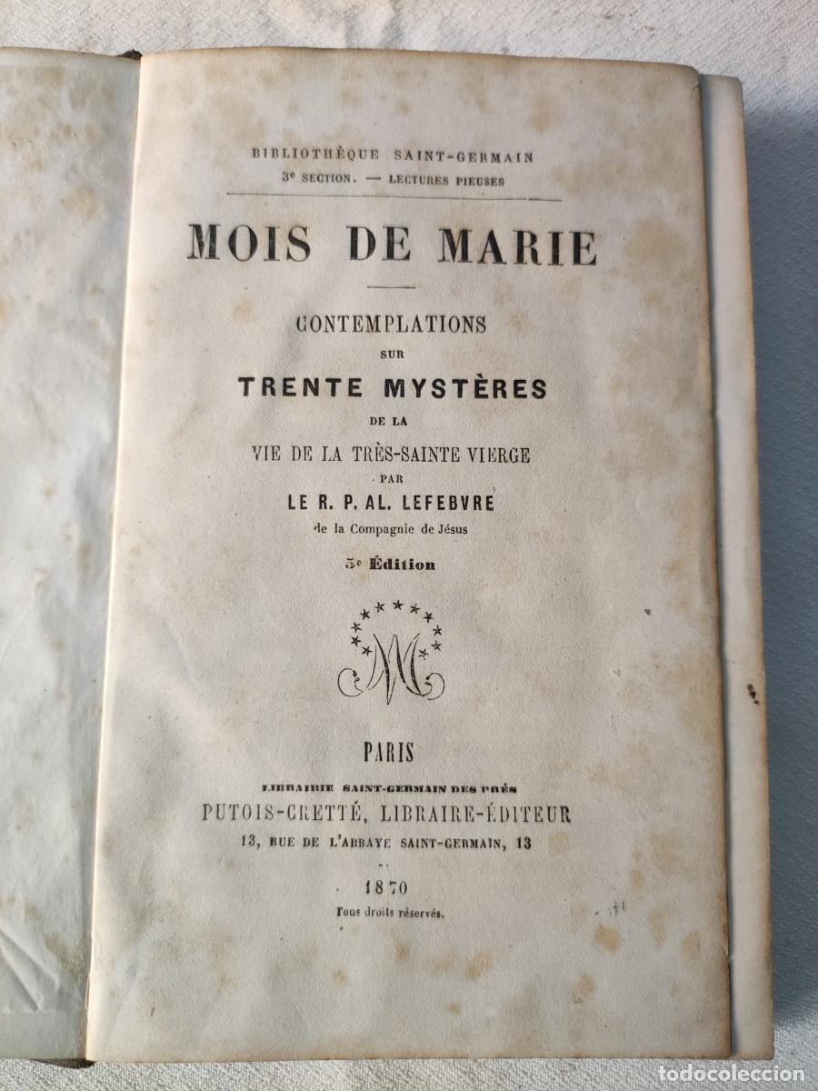 Libros antiguos: Mois de Marie. Lefebvre. 1870. - Foto 1