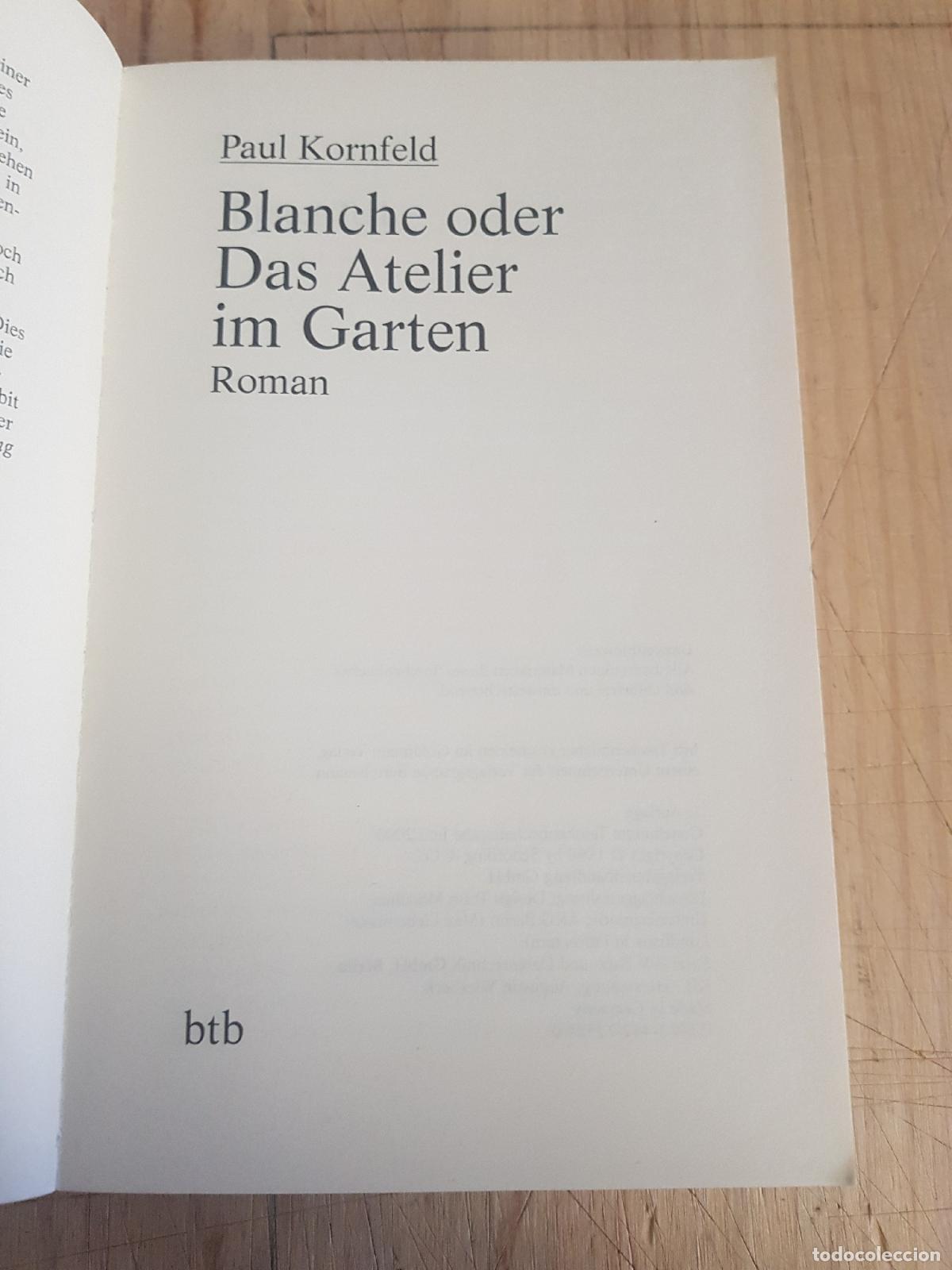 Libros antiguos: Blanche oder das atelier im garten - Paul Kornfeld - Foto 4