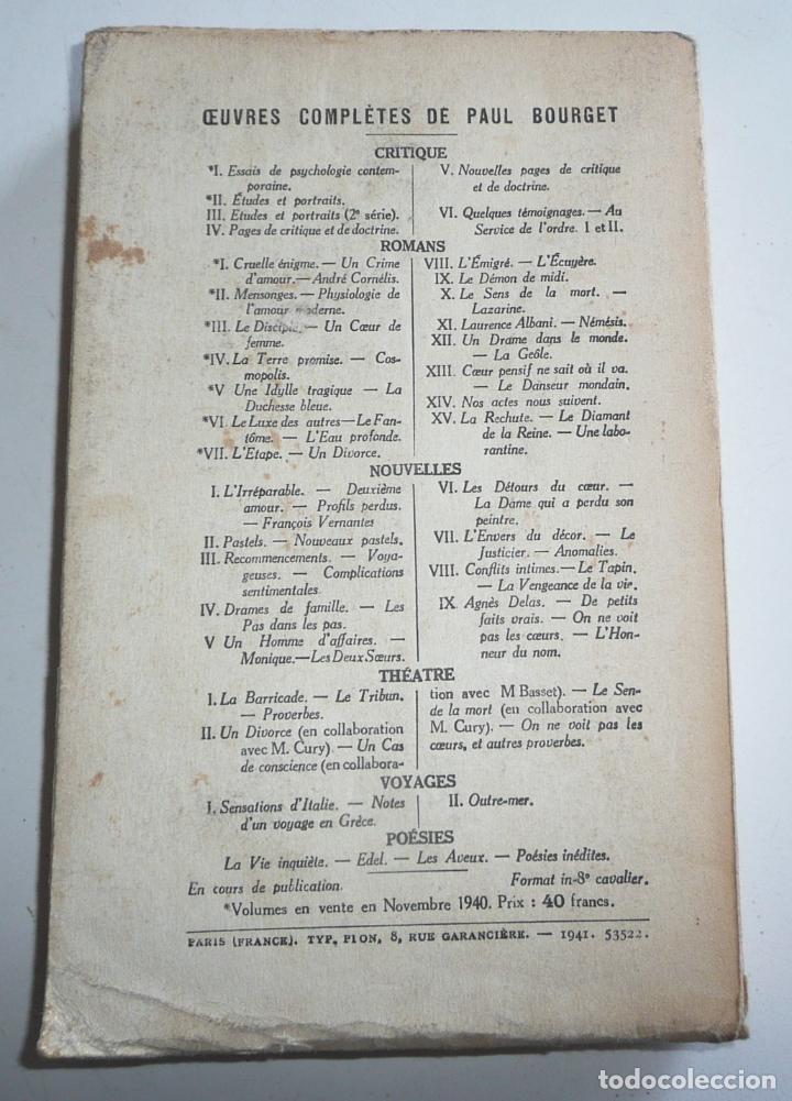 Libros antiguos: Le Disciple (&eacute;dition definitive) - Paul Bourget (Librairie Plon, 1925) - Foto 2