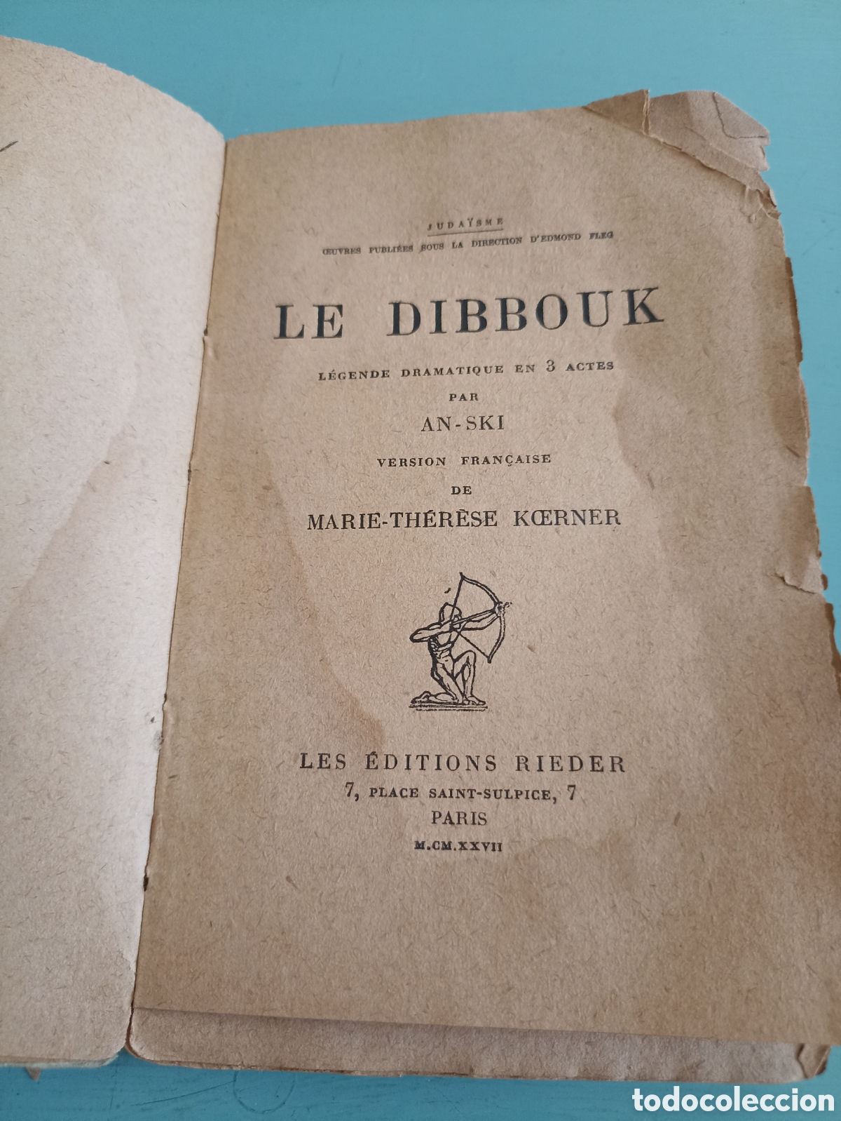 Libros antiguos: Le Dibbouk. An-Ski. Paris 1927 - Foto 2