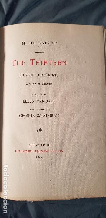Libros antiguos: THE THIRTEEN -H.DE BALZAC - Foto 1