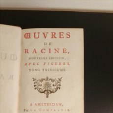 Libros antiguos: OUVRES DE RACINE. TOME TROISIEME (1754)