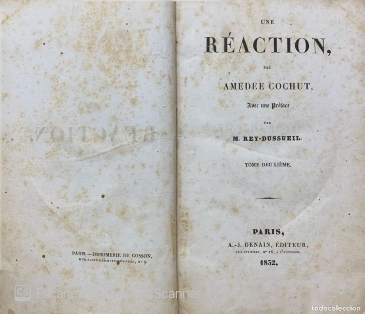 Libros antiguos: UNE REACTION. - Foto 1