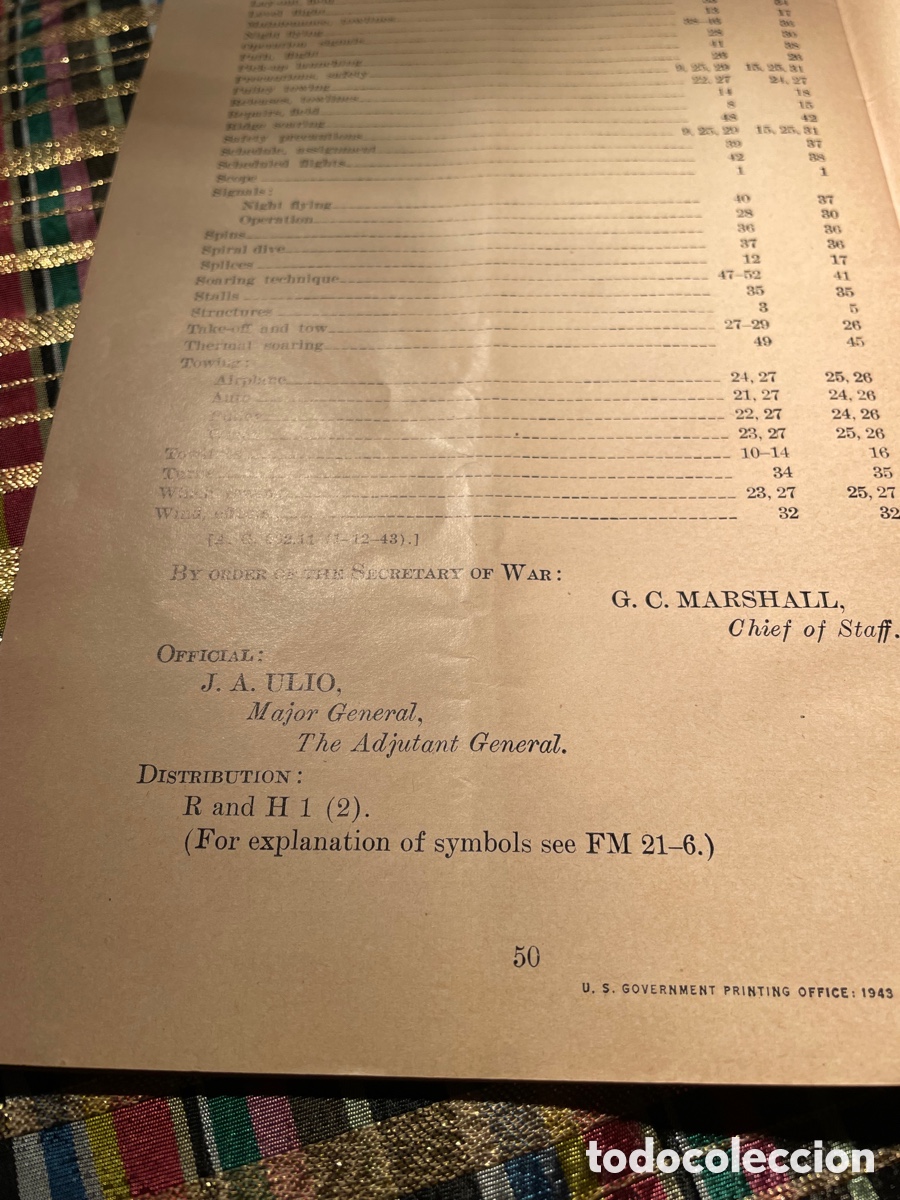 Libros antiguos: Thechnical Manual. Basic Glider Training. War Department. Washington, 1943 - Foto 7