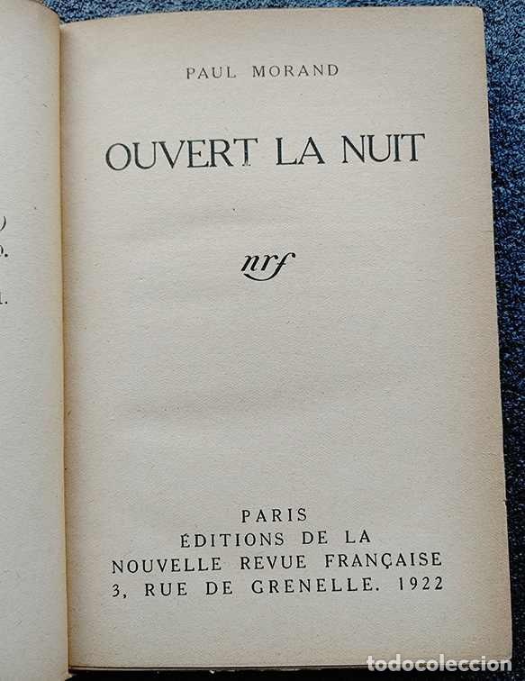 Libros antiguos: Ouvert la Nuit 1922 - Foto 2