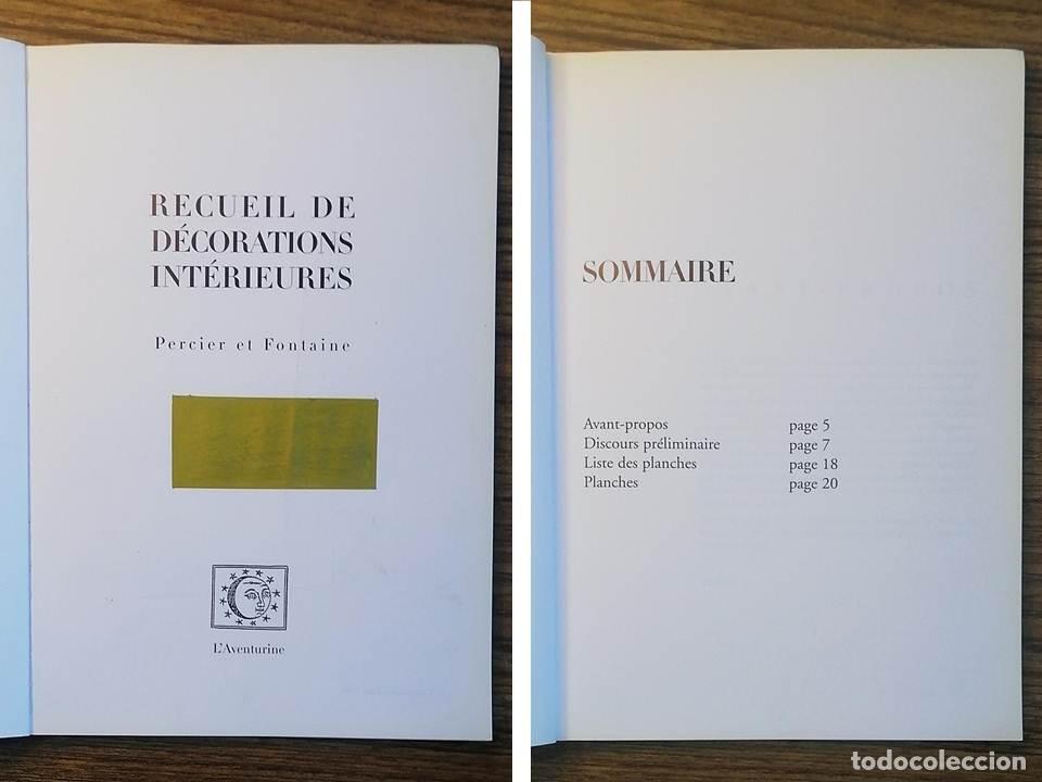Libros antiguos: RECUEIL DE DECORATIONS INTERIEURES - Foto 2