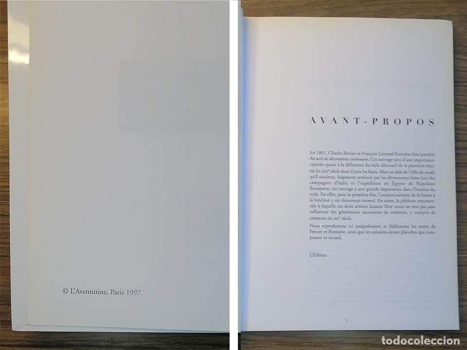 Libros antiguos: RECUEIL DE DECORATIONS INTERIEURES - Foto 3