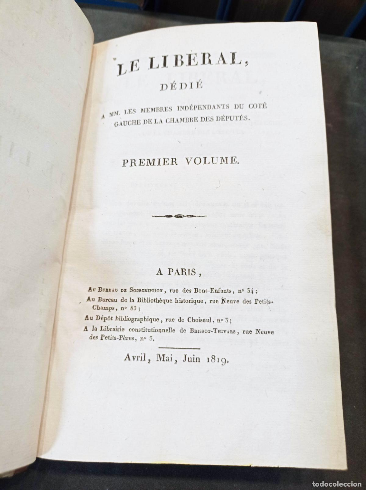 Libros antiguos: 1819 - Le Liberal, premier volume - Foto 4