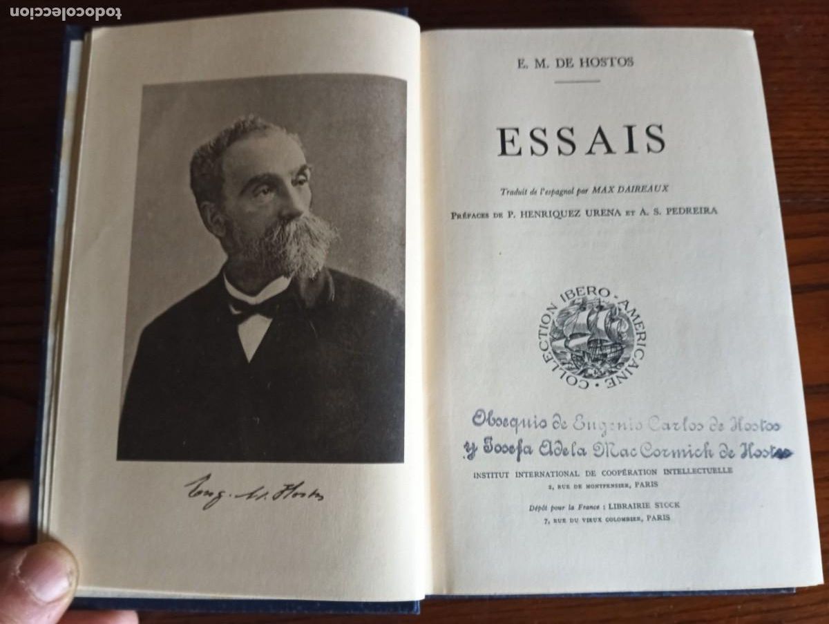 Libros antiguos: Essais / E.M. de Hostos.1936. - Foto 3