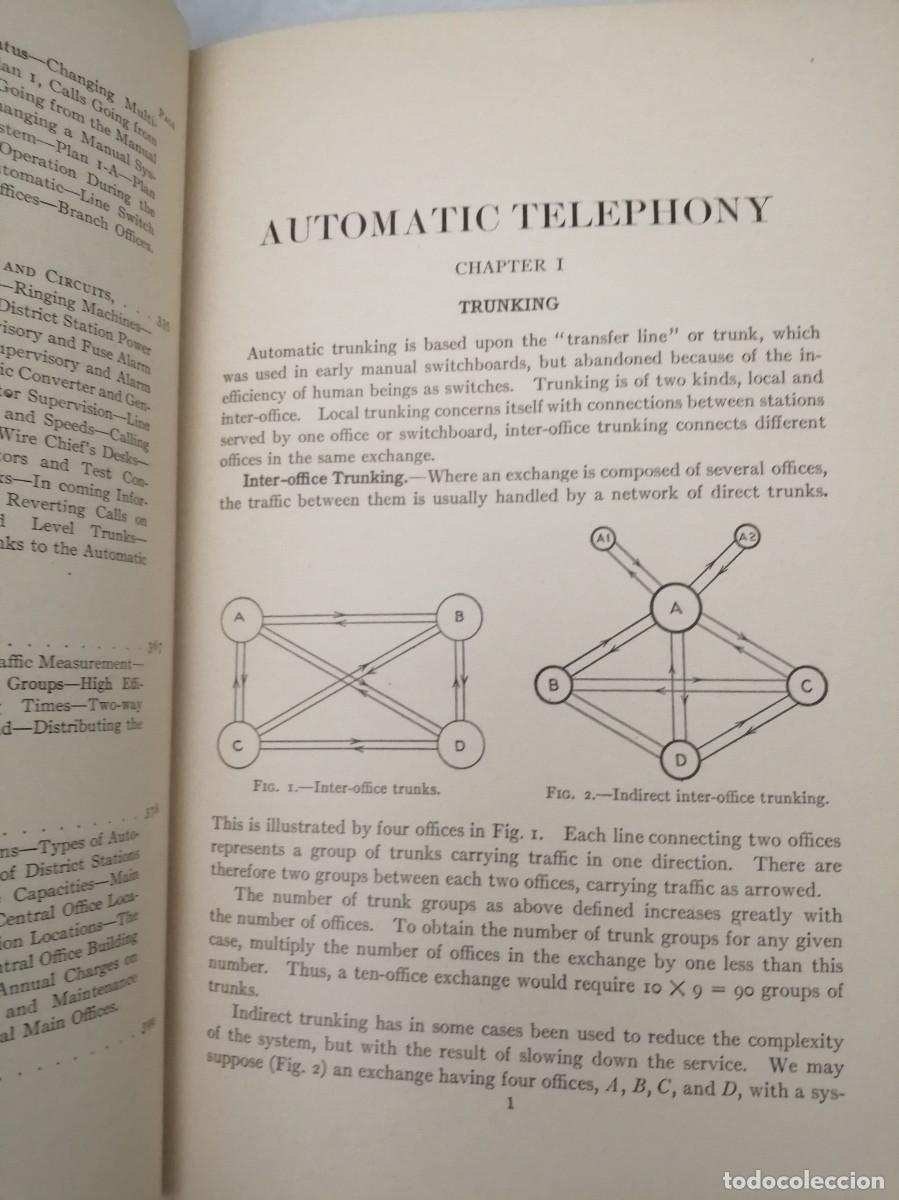 Libros antiguos: Automatic Telephony (First edition, second impression corrected 1914, Hardcover) - Foto 7