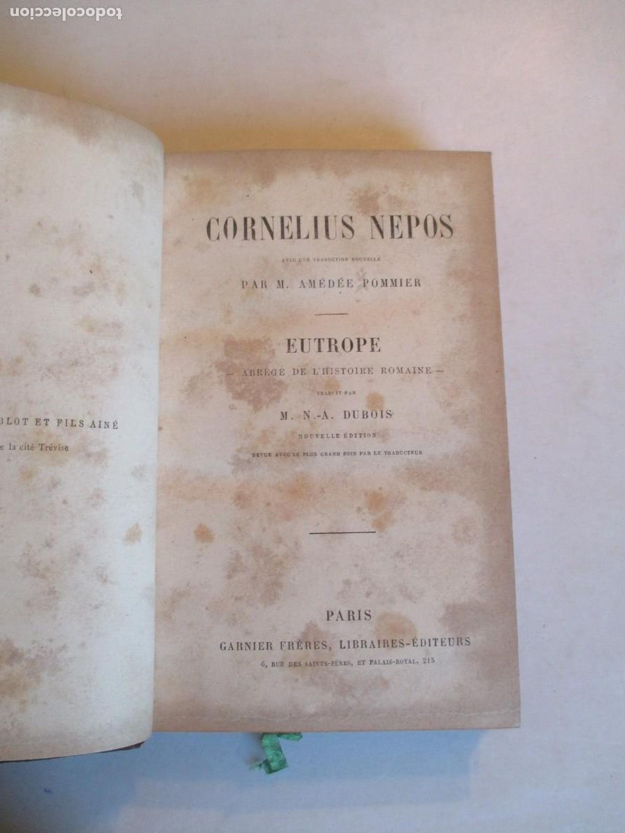 Libros antiguos: CORNELIUS NEPOS Eutrope ( En franc&eacute;s) W33722 - Foto 3