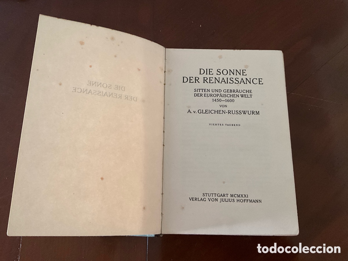 Libros antiguos: Die Sonne Der Renaissance - Foto 2