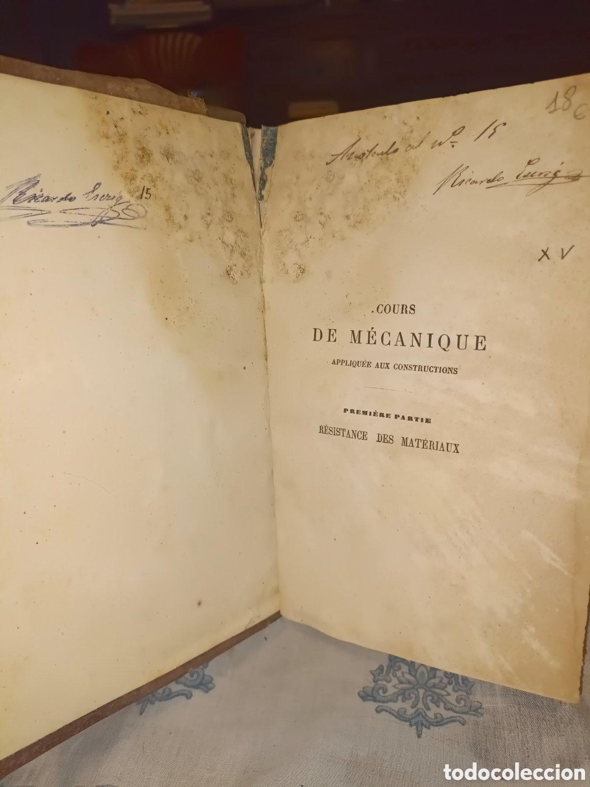 Libros antiguos: Cours de M&eacute;canique 1877 - Foto 6