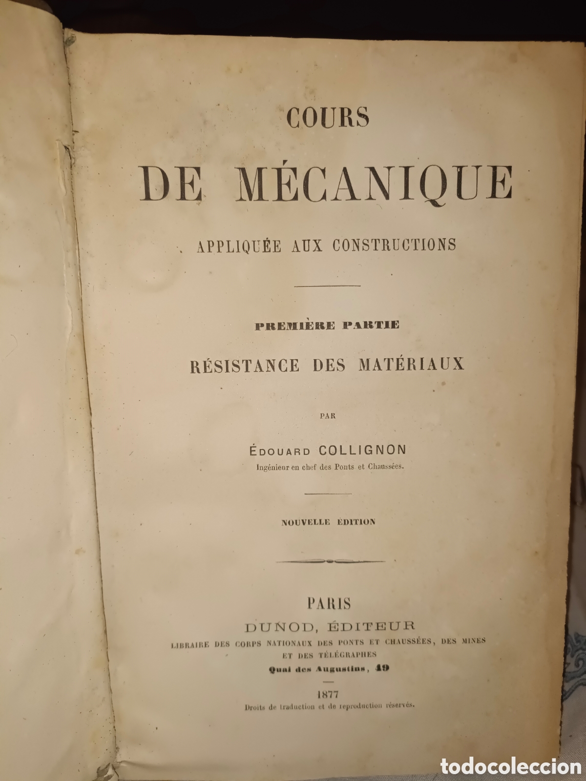 Libros antiguos: Cours de M&eacute;canique 1877 - Foto 1