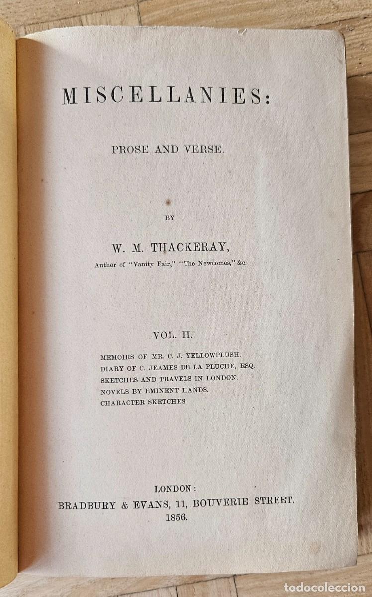 Libros antiguos: Thackeray, Literatura inglesa - Foto 2