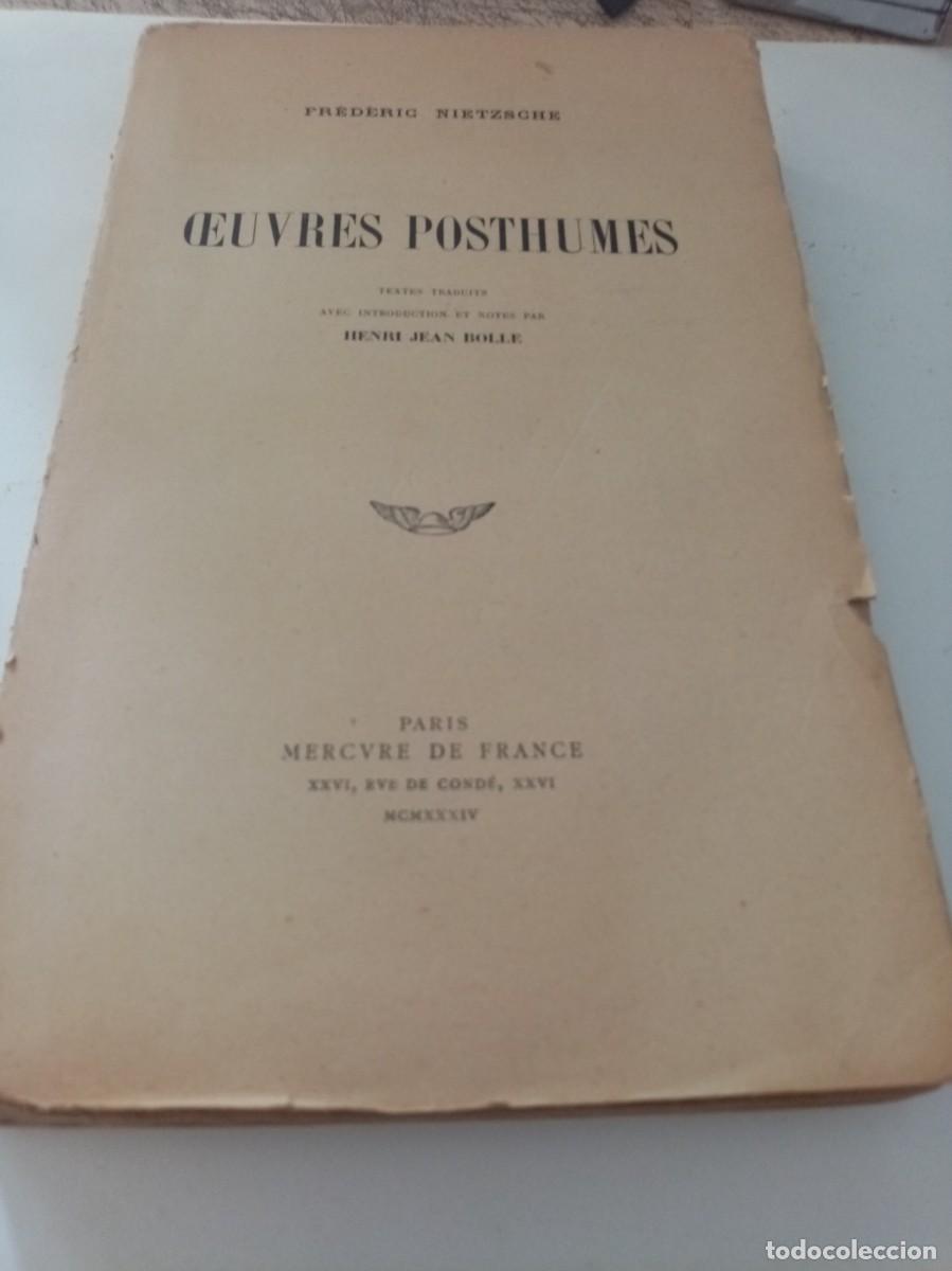 Libros antiguos: FREDERIC NIETZSCHE EUVRES POSTHUMES - Foto 1