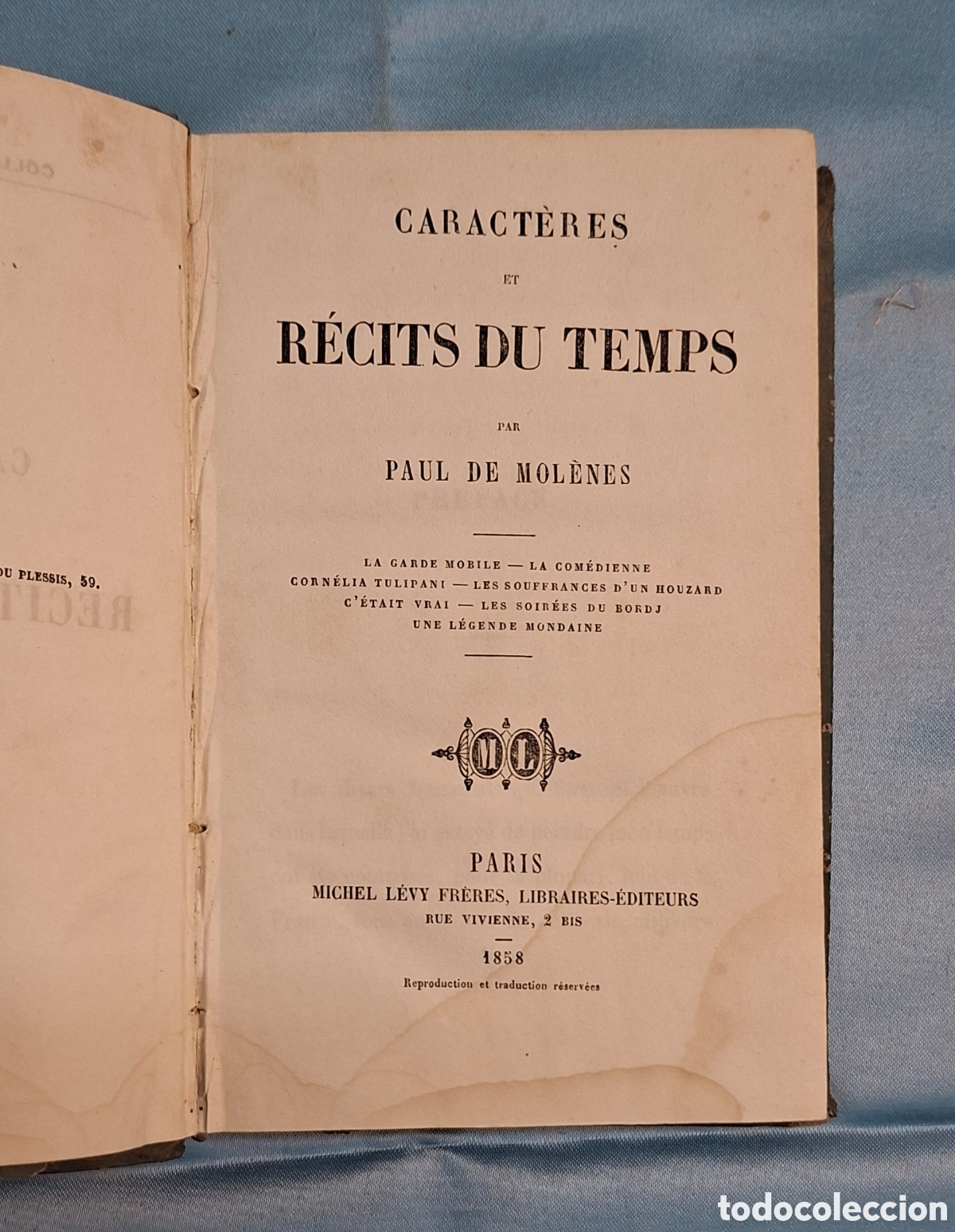 Libros antiguos: Libro R&eacute;cits du Temps de Paul de Mol&egrave;nes.
