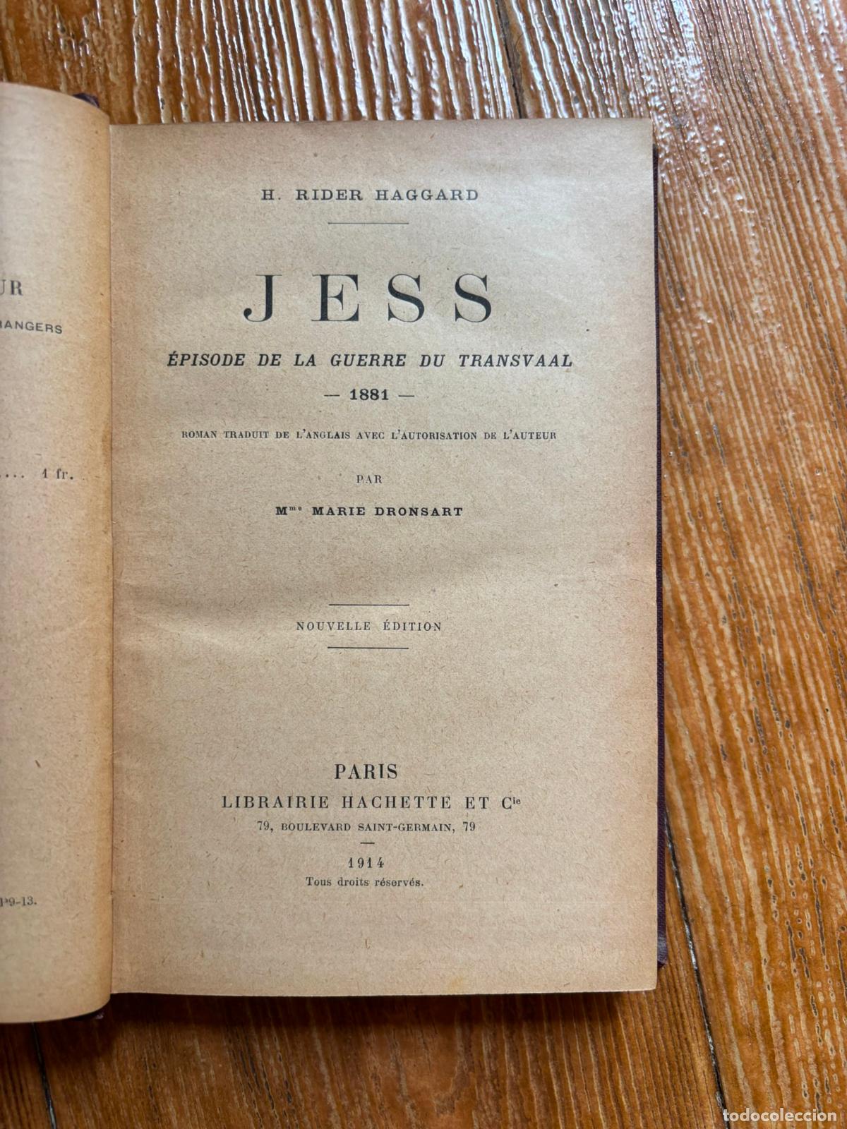 Libros antiguos: JESS DE RIDER HAGARD 1914 PARIS EN FRANCES