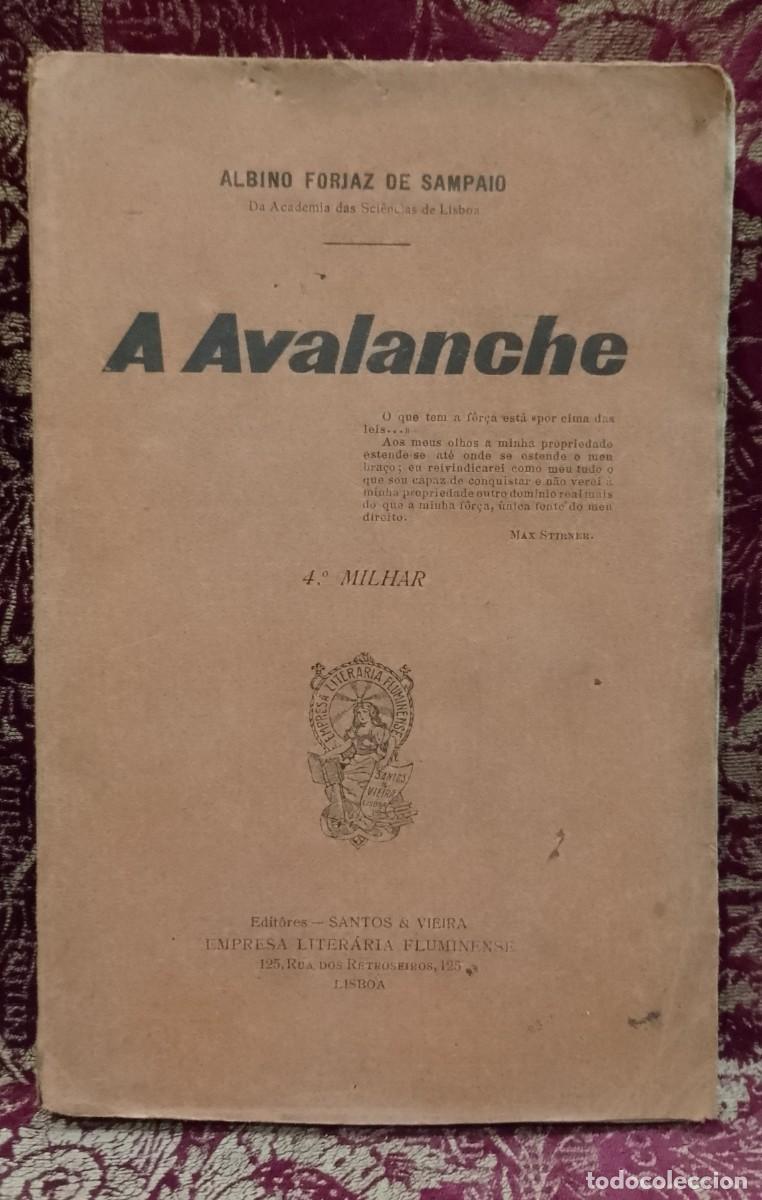 Libros antiguos: A Avalanche 1918 Albino Forjaz de Sampaio
