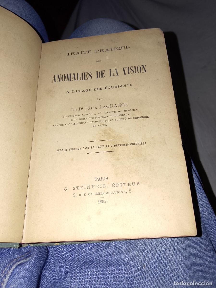 Libros antiguos: Anomalies de la visi&oacute;n por F&eacute;lix lagrange 1892