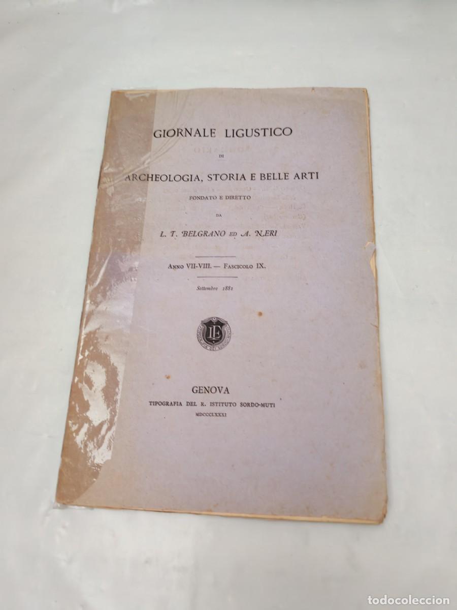 Libros antiguos: Giornale ligustico di archeologia, storia e letteratura. Anno VII-VIII, Fascicolo IX, Settembre 1881