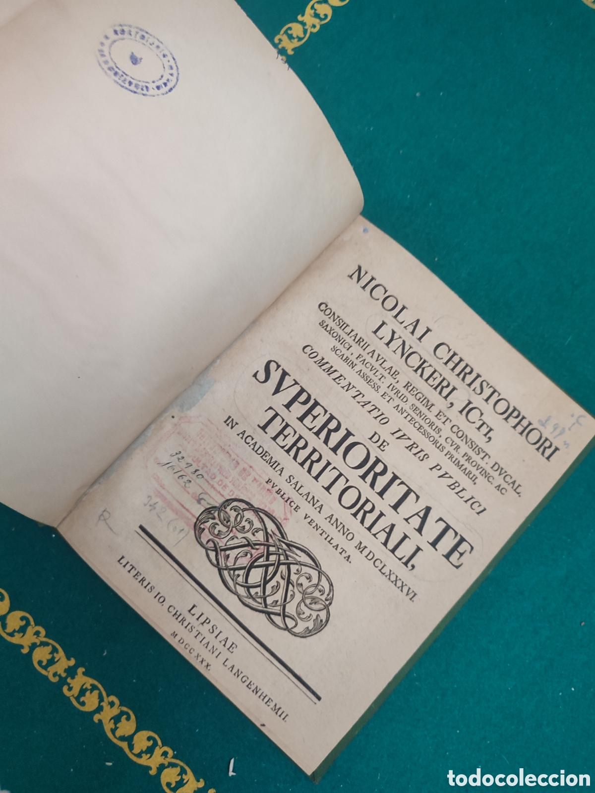 Libros antiguos: Rar&iacute;simo superioritate terriroriali 1730