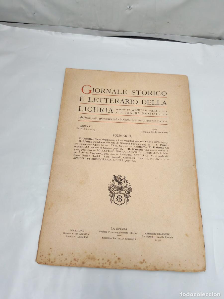 Libros antiguos: Giornale storico e letterario della Liguria. A. IX, (Gennanio-Febbraio-Marzo 1908): Fasc. I, II, III