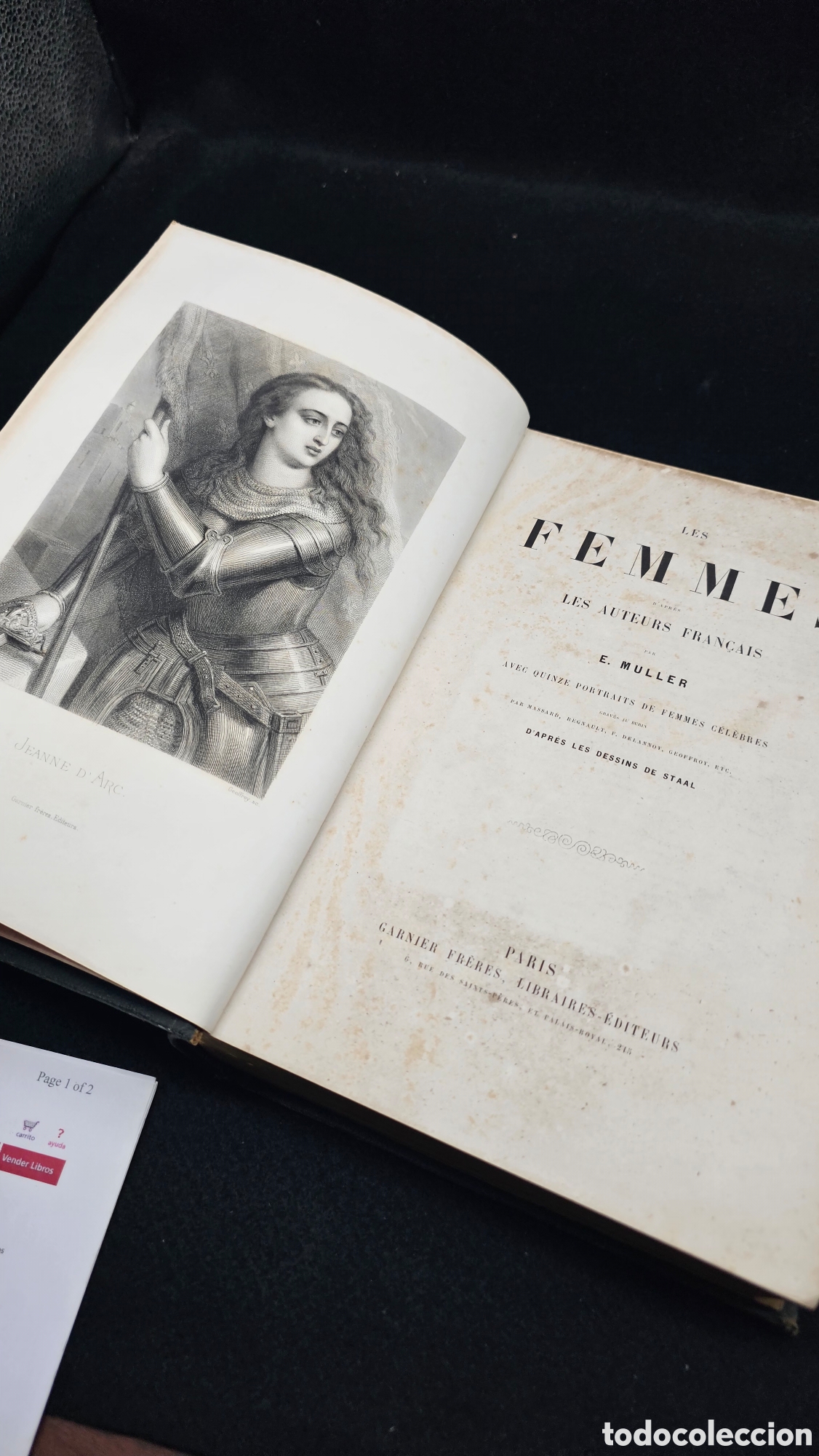 Libros antiguos: Antiguo libro siglo XIX mujeres famosas francesas