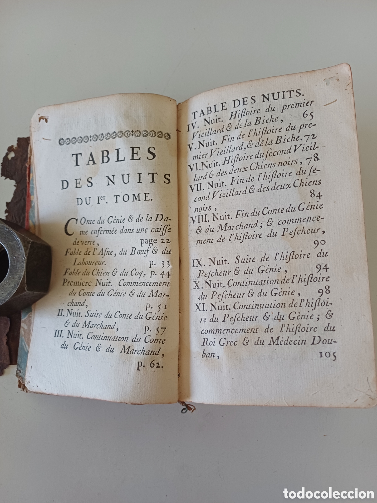Libros antiguos: Les mille et une nuits Antoine Galland 1701 PRIMER TOMO 1704 O POSTERIOR franc&eacute;s