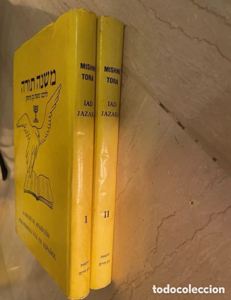 Libros antiguos: Mishn&eacute; Tor&aacute; (Iad Jazak&aacute;) - Maim&oacute;nides - 2 Volumi (1982)