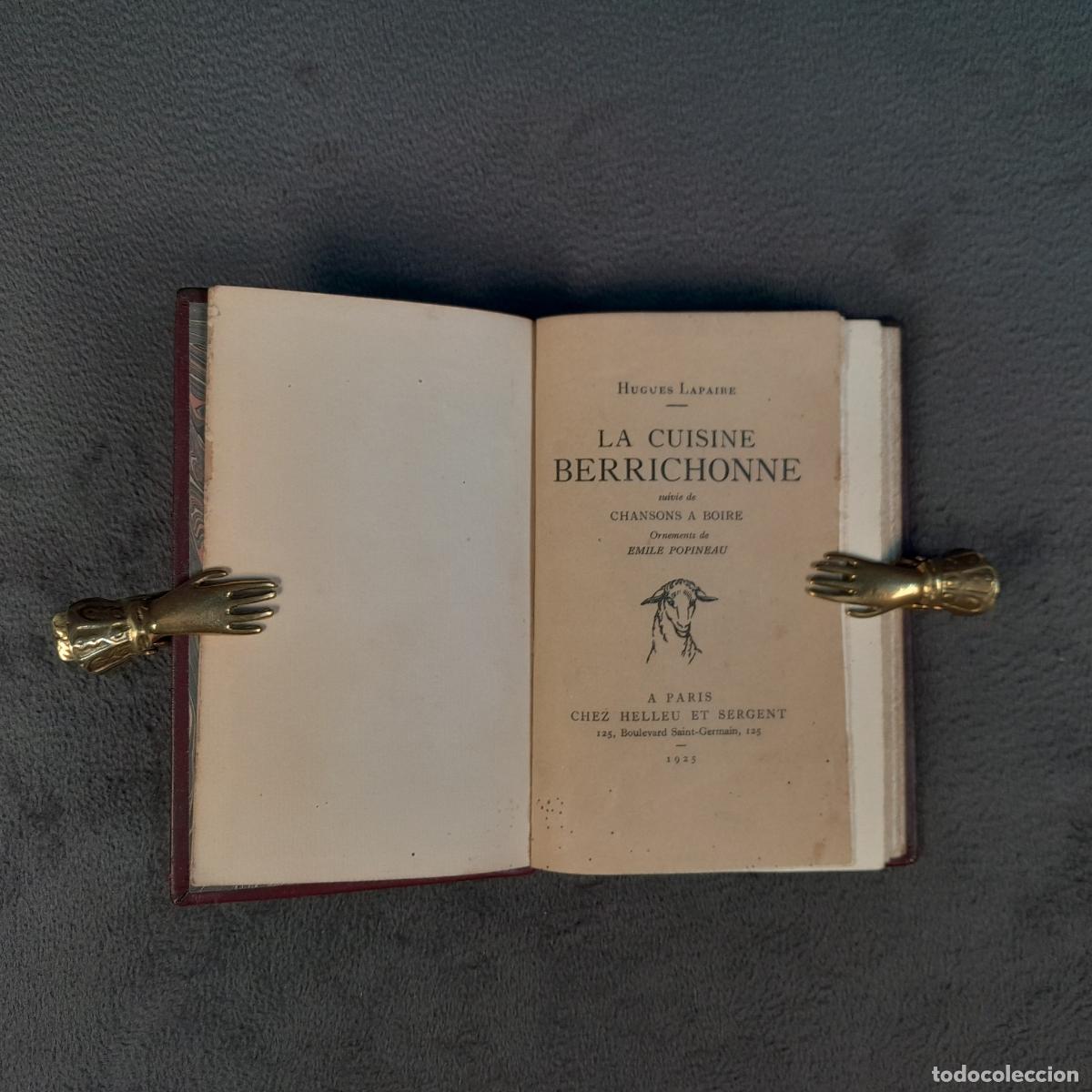 Libros antiguos: TP-67.LA CUISINE BERRICHONNE. HUGUES LAPAIRE. CHEZ HELLEU ET SERGENT, PARIS. 1925
