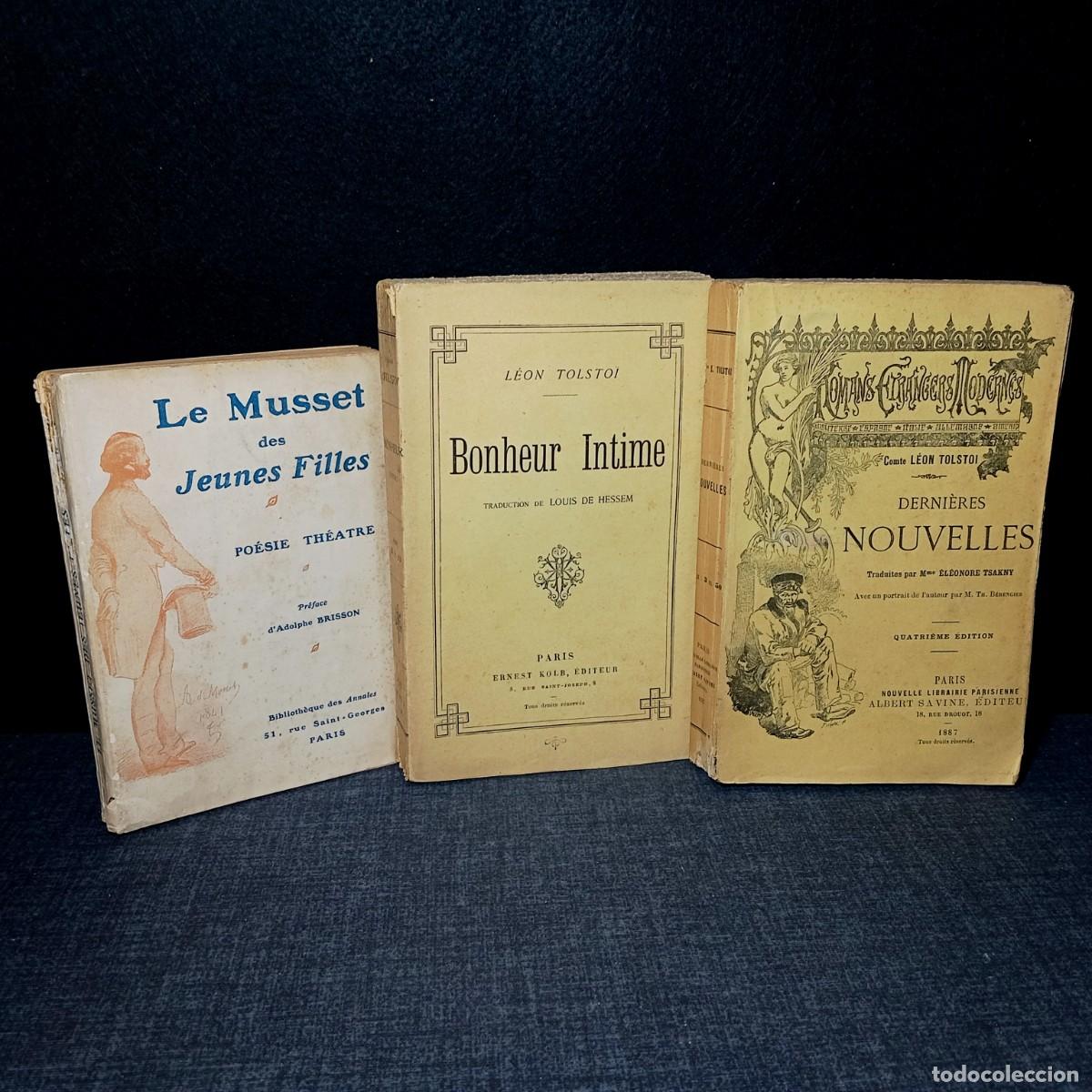 Libros antiguos: Lote 3 Libros Literatura Francesa y Rusa en Frances 1887-1907: Tolstoi (2) + Alfred de Musset
