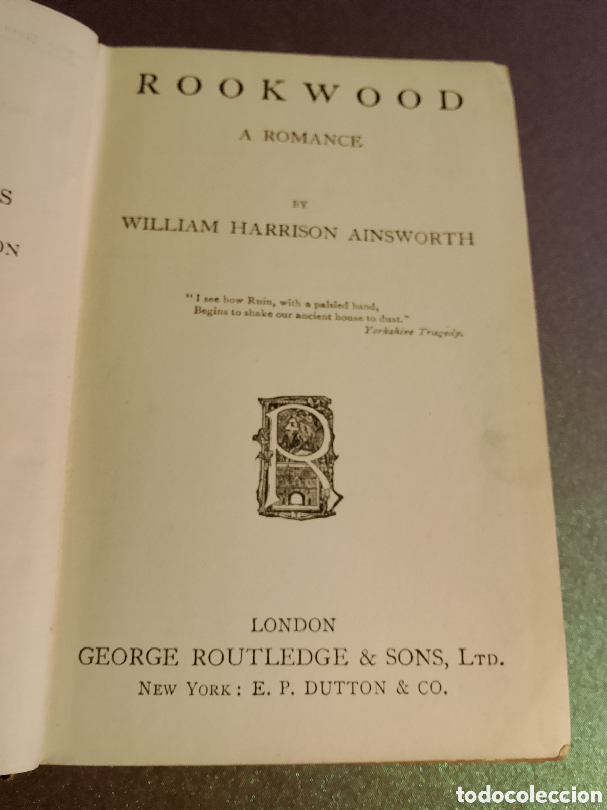 Libros antiguos: Rookwood - A romance - William Harrison - 1907