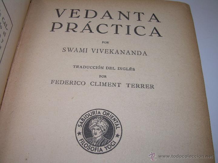 Libros antiguos: ANTIGUO LIBRO.....VEDANTA PRACTICA. - Foto 1