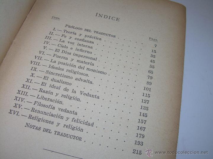 Libros antiguos: ANTIGUO LIBRO.....VEDANTA PRACTICA. - Foto 5 - 49541260
