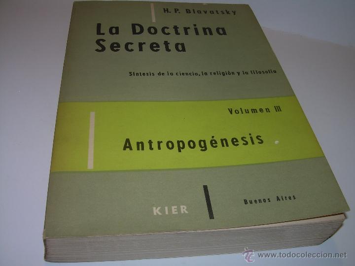 Libros antiguos: LIBRO...DOCTRINA SECRETA....ANTROPOGENESIS. - Foto 1