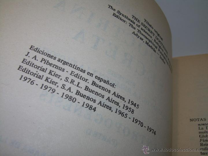 Libros antiguos: LIBRO...DOCTRINA SECRETA....ANTROPOGENESIS. - Foto 5
