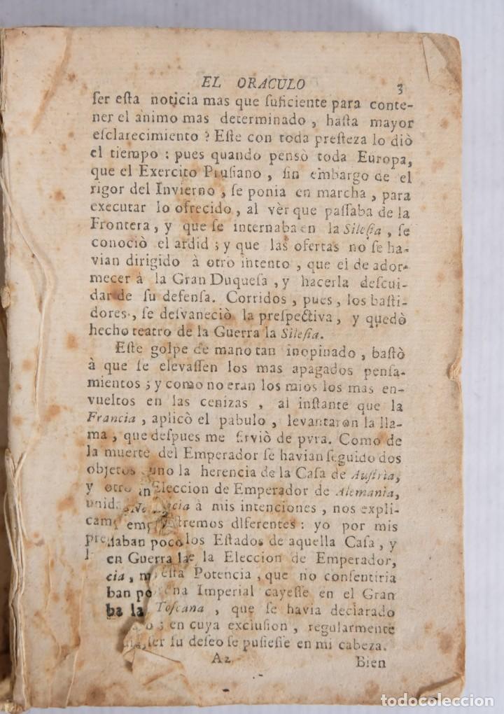 Libros antiguos: El Or&aacute;culo, libro del siglo XVIII - Foto 1